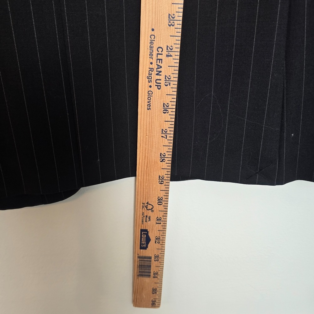 NWT Chaps Mens Wool Pinstripe Blazer 40 Short Black Business Suit Jacket - Picture 9 of 12
